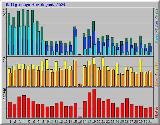 Daily usage for August 2024