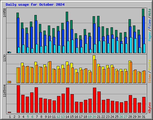 Daily usage for October 2024