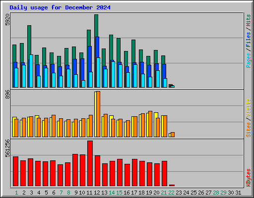 Daily usage for December 2024