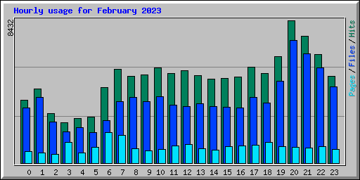 Hourly usage for February 2023