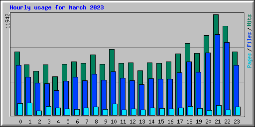 Hourly usage for March 2023