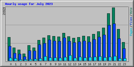Hourly usage for July 2023