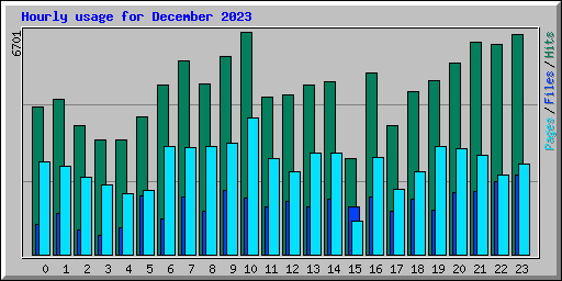 Hourly usage for December 2023